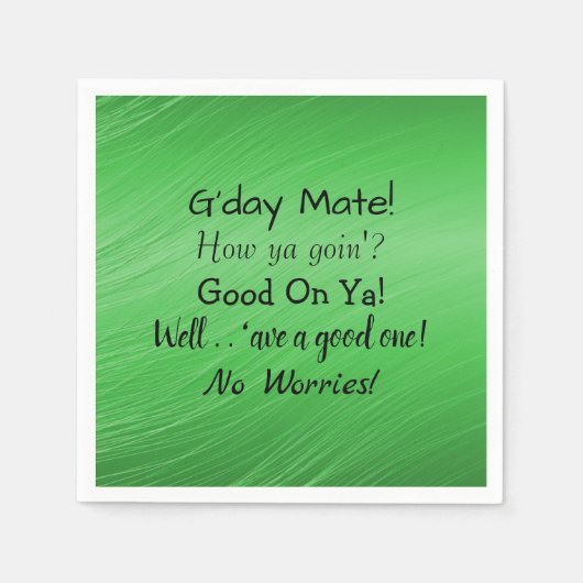 Tekst wijzigen - Aussie Slang Conversation Serviet Servet (Voorkant)