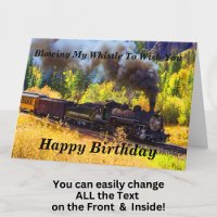 Tekst wijzigen Naam toevoegen Stoomtrein Happy Bir
