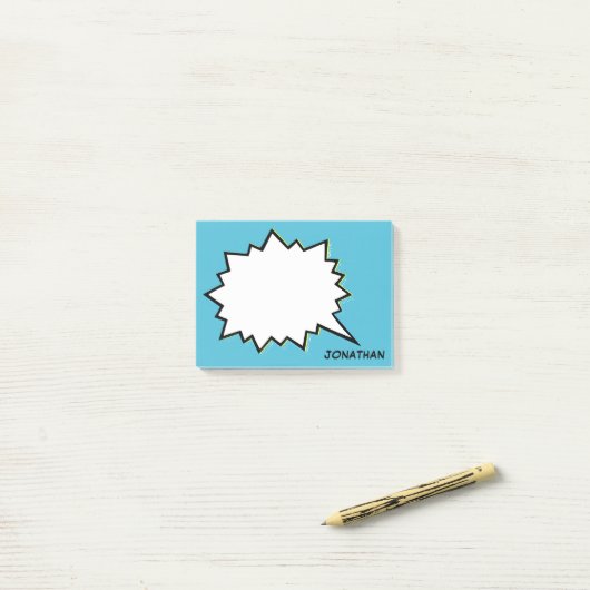 Tekstballon voor strips op maat met aangepaste kle post-it® notes (Op bureau)