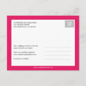 Tekstbedekking De datumkaarten opslaan - Fuchsia Aankondigingskaart (Achterkant)