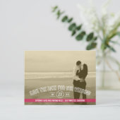 Tekstbedekking De datumkaarten opslaan - Fuchsia Aankondigingskaart (Staand voorkant)