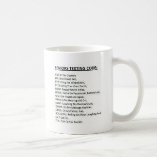 Tekstcode voor senioren koffiemok