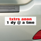 Teksten anoniem bumpersticker (Op auto)