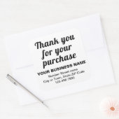 Teksten die u hartelijk danken voor uw aankoop op  vierkante sticker (Envelop)