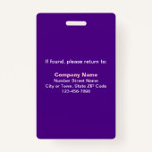 Teksten met Paarse badge voor werknemers (Achterkant)