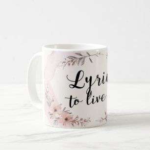 Teksten om naar te leven koffiemok