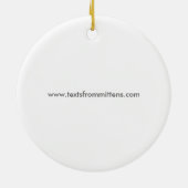 Teksten uit de kerstversiering rond de Mittens-ron Keramisch Ornament (Achterkant)