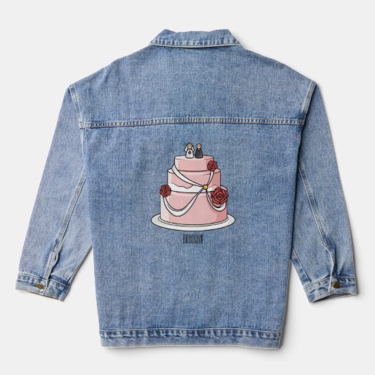 Tekstgebak cartoon denim jacket (Achterkant)