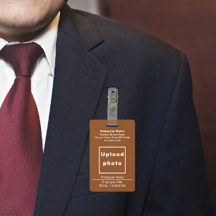 Tekstgebaseerd Met Personeelsfoto Bruine Badge