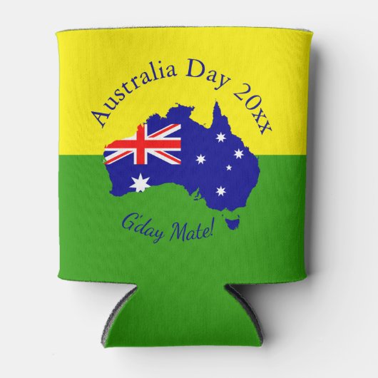 Tekstjaar bewerken Overeenkomend met Australië Dag Blikjeskoeler (Voorkant)