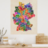Tekstkaart van Duitsland Poster (Keuken)