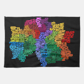 Tekstkaart van Duitsland Theedoek (Horizontaal)