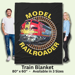 Tekstmodel Railroader Red Yellow Diesel wijzigen Fleece Deken
