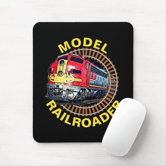Tekstmodel Railroader Red Yellow Diesel wijzigen Muismat (Met muis)