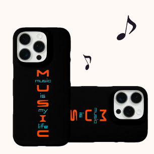 Tekstontwerp over muziek iPhone 16 pro hoesje