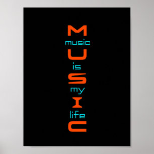 Tekstontwerp over muziek poster