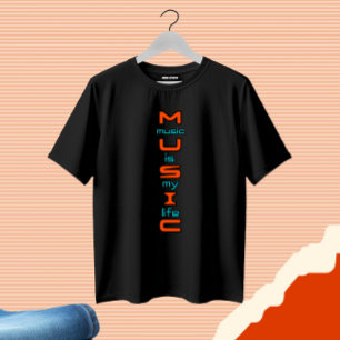 Tekstontwerp over muziek t-shirt