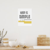 tekstontwerp poster Eenvoudig grijs en geel houden (Keuken)
