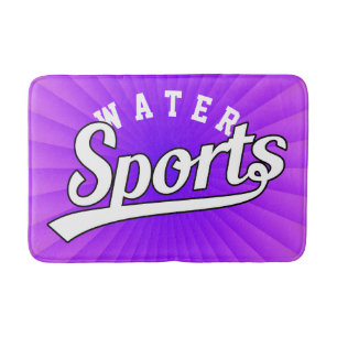 Tekstontwerp: SPORTS white + uw eigen tekst en ide Badmat