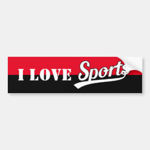 Tekstontwerp: SPORTS white + uw eigen tekst en ide Bumpersticker