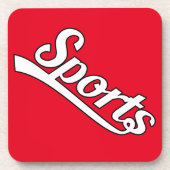 Tekstontwerp: SPORTS white + uw eigen tekst en ide Drankjes Onderzetter (Voorkant)