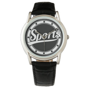 Tekstontwerp: SPORTS white + uw eigen tekst en ide Horloge