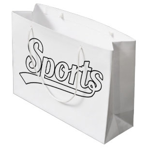 Tekstontwerp: SPORTS white + uw eigen tekst en ide Large Cadeautasje