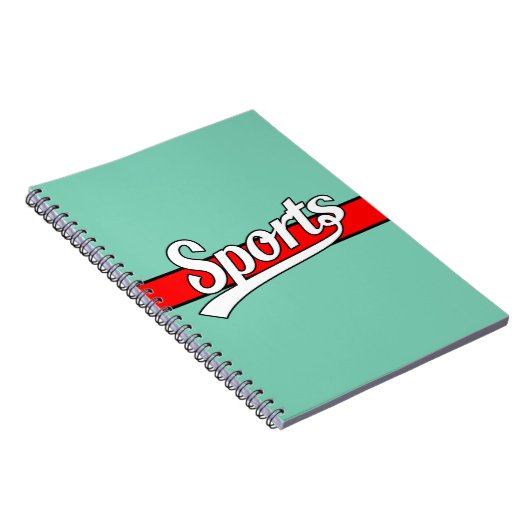 Tekstontwerp: SPORTS white + uw eigen tekst en ide Notitieboek (Rechterzijde)
