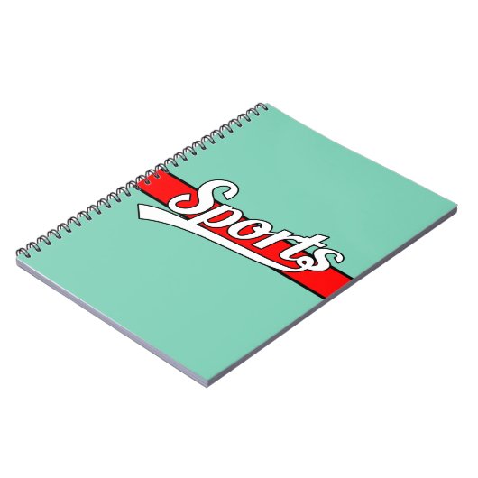 Tekstontwerp: SPORTS white + uw eigen tekst en ide Notitieboek (Linkerzijde)