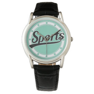Tekstontwerp: SPORTS zwart + uw eigen tekst en ide Horloge