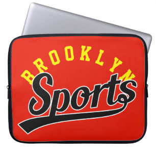 Tekstontwerp: SPORTS zwart + uw eigen tekst en ide Laptop Sleeve
