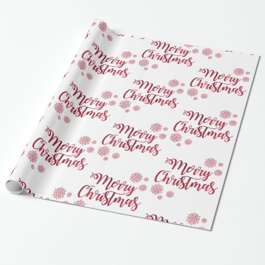 Tekstontwerp Vrolijk kerstfeest Cadeaupapier (Uitgerold)