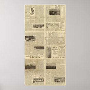 Tekstpagina van de Landsubsidie van North Dakota Poster