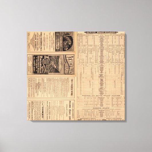 Tekstpagina van de Lehigh Valley Railroad Canvas Afdruk (Voorkant)