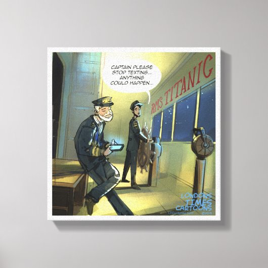 Tekstpagina's en schilderdoek met Titanic Funny Ca Canvas Afdruk (Voorkant)