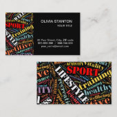 Tekstpatroon sport visitekaartje (Voorkant / Achterkant)