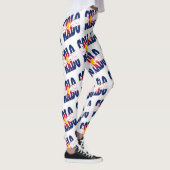 Tekstpatroon van de kleurenstaatvlag leggings (Rechts)