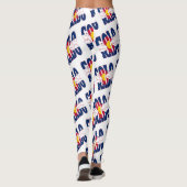 Tekstpatroon van de kleurenstaatvlag leggings (Achterkant)