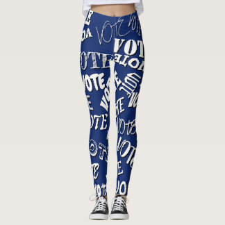 Tekstpatroon van stemming: wit blauw leggings