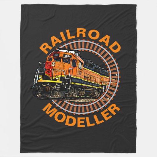 Tekstrail modelleren Oranje dieseltrein wijzigen Fleece Deken (Voorkant)