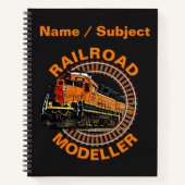 Tekstrail modelleren Oranje dieseltrein wijzigen Notitieboek (Voorkant)
