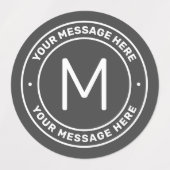  tekstSjabloon | Donkergrijs en wit Labels (Design 2)