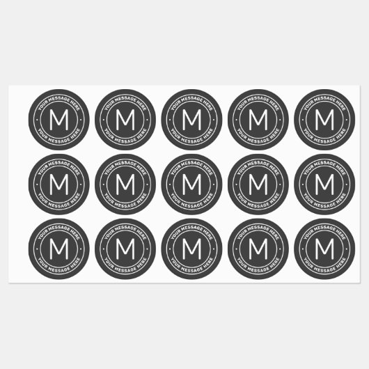  tekstSjabloon | Donkergrijs en wit Labels (Vel)