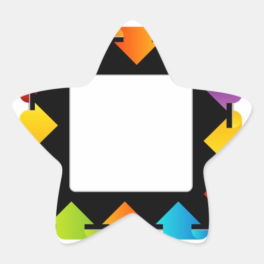 Tekstvak met pijlen ster sticker (Voorkant)