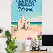 Tel Aviv Beach Israel strand poster (Thuiskantoor)