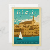Tel Aviv, Israël Briefkaart (Voorkant / Achterkant)