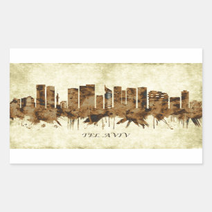 Tel Aviv Israel Cityscape Rechthoekige Sticker