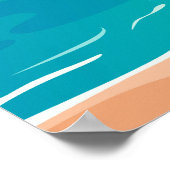 *~* Tel Aviv Israel Poster Blue Cityscape Palm (Coin)