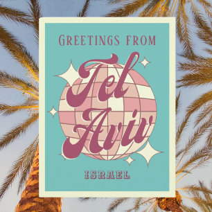 Tel Aviv Israël vacances retro Carte postale