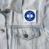 Tel Aviv Israel Vierkante Button 5,1 Cm (In situ)